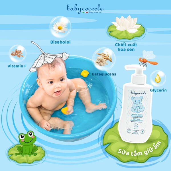 Sữa tắm giữ ẩm chiết xuất hoa sen Babycoccole 0M+ - Hình ảnh 6