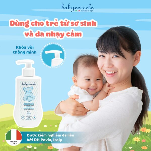 Sữa tắm giữ ẩm chiết xuất hoa sen Babycoccole 0M+ - Hình ảnh 7
