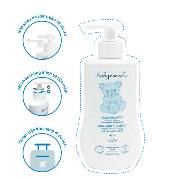 Sữa tắm gội dịu nhẹ không cay mắt Babycoccole BATH AND SHAMPOO - Hình ảnh 3